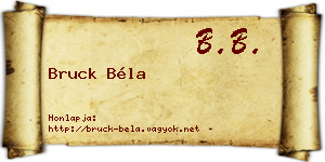 Bruck Béla névjegykártya